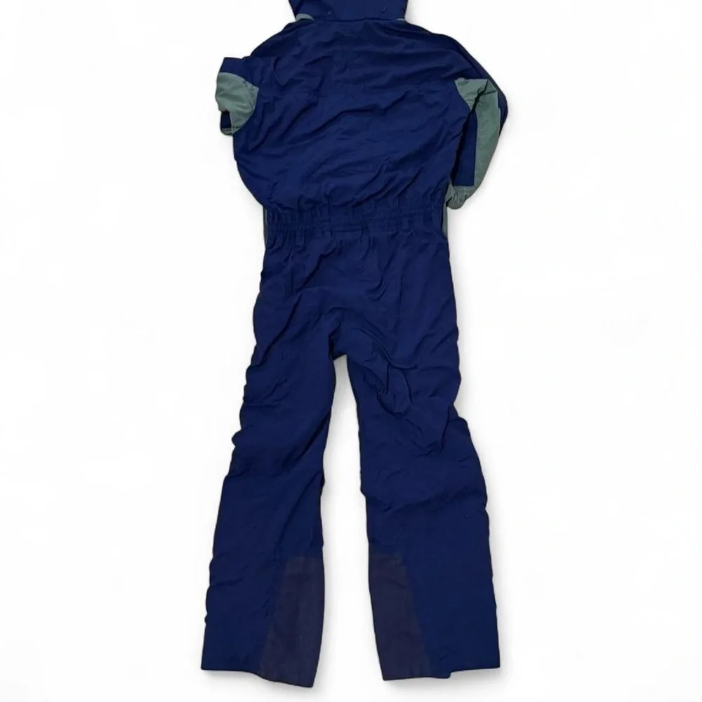 Vintage Montbell Navy and Green Hooded Ski Suit - Picture 2 of 4